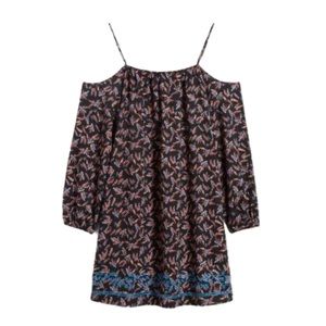 THML Elly Feather Embroidered Cold Shoulder Dress